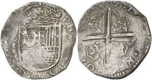 1599. Felipe III. Valladolid. D. 8 reales. ... 