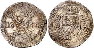 1664. Felipe IV. Tournai. 1 patagón. (Vti. ... 
