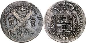 1695. Carlos II. Amberes. 1 patagón. (Vti. ... 