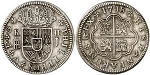 1718. Felipe V. Segovia. J. 2 reales. (AC. ... 