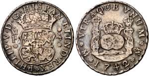 1742. Felipe V. México. MF. 4 reales. (AC. ... 