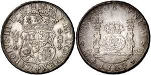 1769. Carlos III. México. MF. 8 reales. ... 