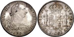 1777. Carlos III. México. FF. 8 reales. ... 