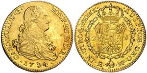 1794/3. Carlos IV. Madrid. MF. 2 escudos. ... 