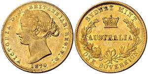 Australia. 1870. Victoria. Sydney. 1 libra. ... 