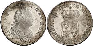 Francia. 1718. Luis XV. W (Lille). 1/2 ecu. ... 