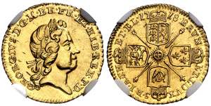 Gran Bretaña. 1718. Jorge I. 1/4 de guinea. ... 