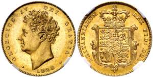Gran Bretaña. 1828. Jorge IV. 1/2 libra. ... 
