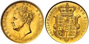Gran Bretaña. 1826. Jorge IV. 1 libra. (Fr. ... 