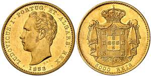 Portugal. 1883. Luis I. 5000 reis. (Fr. 153) ... 
