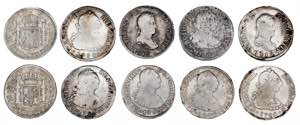 1780 a 1818. 2 reales. 10 monedas, todas de ... 