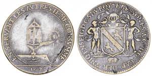 Francia. 1673. Jetón. 5,75 g. BC+.