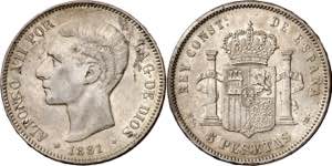 1881*1881. Alfonso XII. MSM. 5 pesetas. (AC. ... 