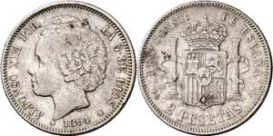 1894*1---. Alfonso XIII. PGV. 2 pesetas. ... 