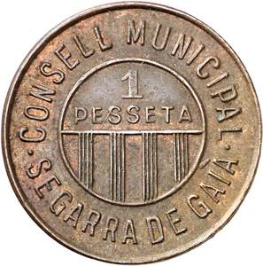 Segarra de Gaià. 1 peseta. (AC. 36) (T. ... 