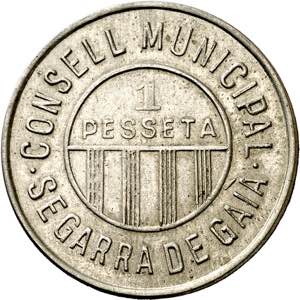 Segarra de Gaià. 1 peseta. (AC. 37) (T. ... 