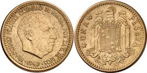 1947*1954. Franco. 1 peseta. (AC. 54). 3,53 ... 