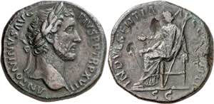 (153-154 d.C.). Antonino pío. Sestercio. ... 