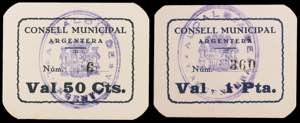 Argentera. 50 céntimos y 1 peseta. (T. 257a ... 