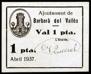 Barberà del Vallès. 1 peseta. (T. 369a). ... 