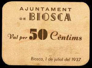 Biosca. 50 céntimos. (T. 518). Cartón nº ... 