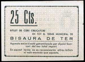 Bisaura de Ter. 25 céntimos. (T. 521). ... 