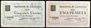 Camarasa. 50 céntimos y 1 peseta. (T. 718 y ... 