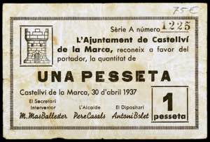 Castellví de la Marca. 1 peseta. (T. 903). ... 