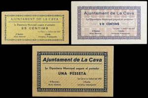 Cava, la. 25, 50 céntimos y 1 peseta. (T. ... 