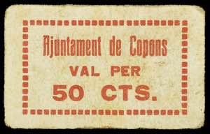 Copons. 50 céntimos. (T. 1008). Cartón. ... 