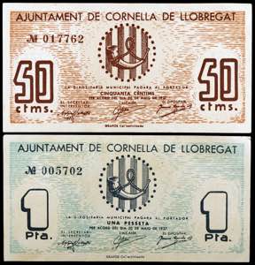 Cornellà de Llobregat. 50 céntimos y 1 ... 