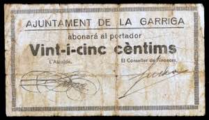 Garriga, la. 25 céntimos. (T. 1269). Raro. ... 