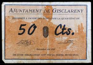 Gisclareny. 50 céntimos. (T. 1313a). ... 