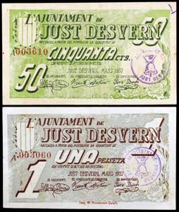 Just Desvern. 50 céntimos y 1 peseta. (T. ... 