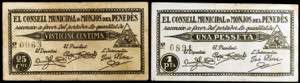 Monjos del Penedès, Els. 25 céntimos y 1 ... 