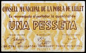 Pobla de Lillet, la. 1 peseta. (T. 2195). ... 