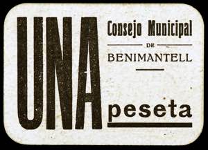 Benimantell (Alicante). 1 peseta. (KG. 170) ... 
