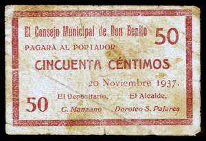 Don Benito (Badajoz). 50 céntimos. (KG. ... 