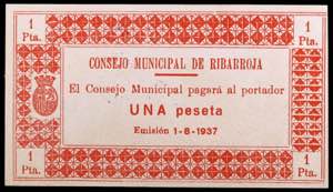 Ribarroja (Valencia). 1 peseta. (KG. 640) ... 