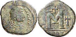 Justiniano I (527-565). Cartago. Follis. ... 