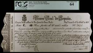1837. Carlos V, Pretendiente. Tesoro Real de ... 