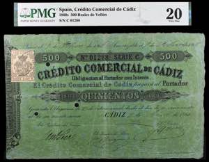 1865. Crédito Comercial de Cádiz. 500 ... 