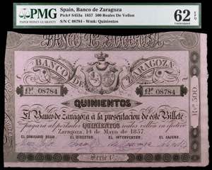 1857. Banco de Zaragoza. 500 reales de ... 