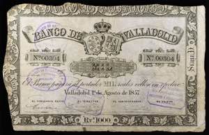 1857. Banco de Valladolid. 1000 ... 