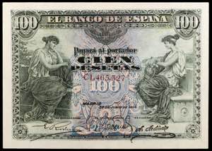 1906. 100 pesetas. (Ed.B97a) (Ed. 313a). 30 ... 
