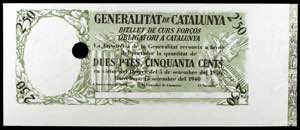 1940. Generalitat de Catalunya. 2,50 ... 