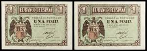 1938. Burgos. 1 peseta. (Ed. D29a) (Ed. ... 