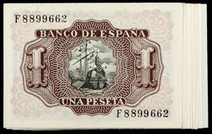 1953. 1 peseta. (Ed. D66 y D66a) ... 