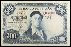 1954. 500 pesetas. (Ed. D69b) (Ed. 468b). 22 ... 