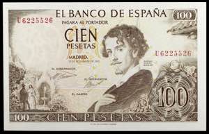 1965. 100 pesetas. (Ed. D71a var) (Ed. ... 